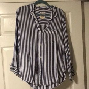 Oversized American Eagle Striped Button Up